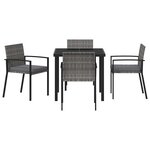 vidaXL Ensemble de salle à manger pour jardin 5 Pièces Gris Poly rotin