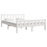 vidaXL Cadre de lit sans matelas blanc bois de pin massif