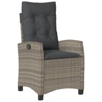 vidaXL Ensemble à manger de jardin et coussins 7 Pièces gris rotin
