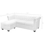 vidaXL Canapé Chesterfield en L en cuir synthétique blanc