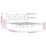 vidaXL Cadre de lit métal sans matelas et tête de lit blanc 150x200 cm