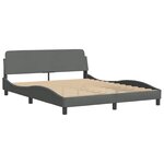 vidaXL Cadre de lit avec LED sans matelas gris foncé 160x200 cm tissu
