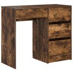vidaXL Bureau d'écriture marron Chêne fumé Bois d'ingénierie Moyen
