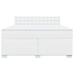 vidaXL Sommier à lattes de lit avec matelas Blanc 180x200cm Similicuir
