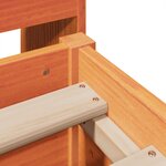 vidaXL Lit bibliothèque sans matelas cire marron 140x200 cm pin massif