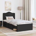 vidaXL Cadre de lit avec tête de lit Noir 90 x 190 cm Pin massif