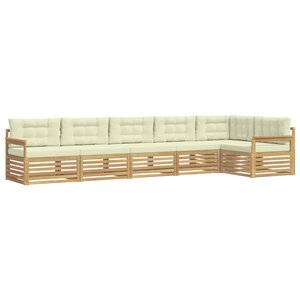 vidaXL Ensemble de canapés d'extérieur 6 Pièces Blanc et crème Polyester