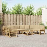 vidaXL Ensemble de canapés d'extérieur 11 pc Blanc et Beige