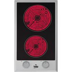 Table de cuisson domino beko - 30 cm - 2 vitrocéramique -  6 niveaux de puissance - 2900w - noir