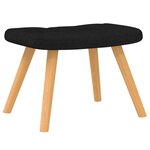 vidaXL Chaise à bascule avec repose-pied Noir Tissu