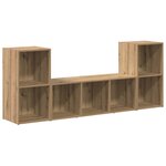 vidaXL Meuble TV 3 Pièces Marron 107 x 35 x 37 cm Bois d'ingénierie