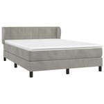 vidaXL Sommier à lattes de lit et matelas Gris clair 140x200cm Velours