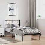 vidaXL Cadre de lit métal sans matelas avec tête de lit noir 100x200cm