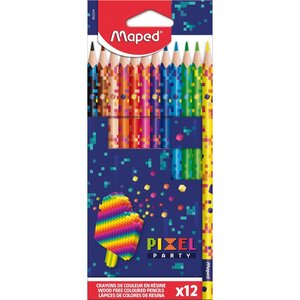 Maped Crayon de couleur PIXEL PARTY  étui carton de 12