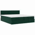 vidaXL Cadre de lit ottoman avec matelas vert foncé 200x200 cm velours