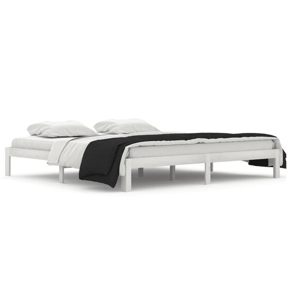vidaXL Cadre de lit sans matelas blanc bois massif de pin 200x200 cm