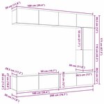 vidaXL Ensemble meuble TV 5 Pièces Chêne noir 100 x 30 x 30 cm