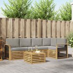 vidaXL Ensemble de canapés d'extérieur 6 Pièces Blanc et gris clair