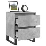 vidaXL Tables de chevet 2 Pièces gris béton 40x35x50 cm bois d’ingénierie