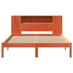 vidaXL Lit bibliothèque sans matelas cire marron 140x200 cm pin massif