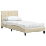 vidaXL Lit avec matelas Hanko crème 80x200 cm tissu