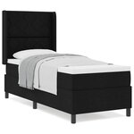 vidaXL Lit à ressorts avec matelas Noir 80 x 200 cm tissu
