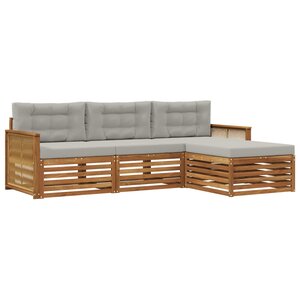vidaXL Ensemble de canapés d'extérieur Naturel et gris clair