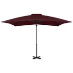 vidaXL Parasol déporté avec mât en aluminium Bordeaux 250x250 cm