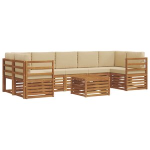 vidaXL Ensemble de canapés d'extérieur 8 Pièces Naturel et Beige