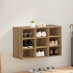 vidaXL Cabinet à chaussures avec étagère avec stockage chêne artisanal 103x30x51 cm