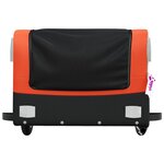 vidaXL Remorque de vélo noir et orange 30 kg fer