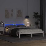 vidaXL Cadre de lit avec tête de lit Blanc 140 x 200 cm Pin massif