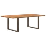 vidaXL Table à manger marron clair bois de chêne massif rectangulaire