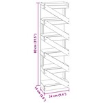 vidaXL Étagère Marron 24 x 14 x 80 cm Bois de Mahogany Massif