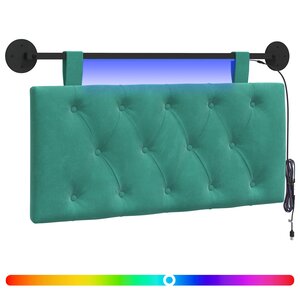 vidaXL Tête de lit suspendue Turquoise Velours