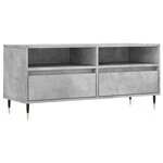 vidaXL Meuble TV gris béton 100x34 5x44 5 cm bois d'ingénierie