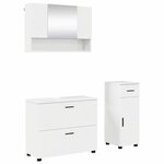 vidaXL Ensemble de mobilier de salle de bain 3 Pièces Blanc brillant