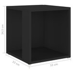 vidaXL Table d'appoint Noir 33x33x34 5 cm Aggloméré