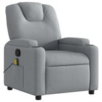 vidaXL Fauteuil de massage inclinable Gris clair Tissu