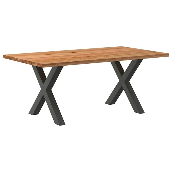vidaXL Table à manger marron clair bois de chêne massif rectangulaire