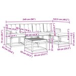 vidaXL Ensemble de canapés d'extérieur 6 Pièces Blanc et crème