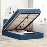 vidaXL Lit ottoman avec matelas et LED Bleu 120x200 cm Tissu