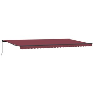 vidaXL Auvent manuel rétractable bordeaux 600x300 cm
