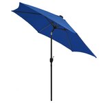 vidaXL Parasol de jardin et lumières LED mât en aluminium bleu azuré