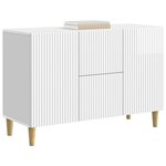 vidaXL Buffet Blanc brillant 89 x 34 5 x 60 cm Bois d'ingénierie