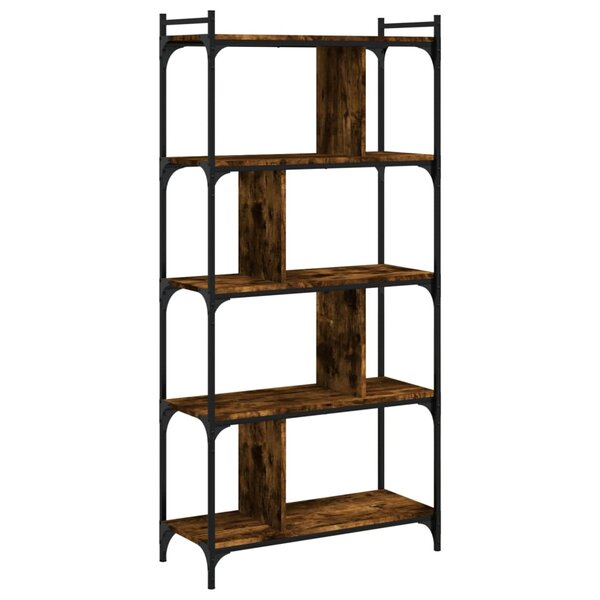 vidaXL Bibliothèque 5 niveaux chêne fumé 76x32x158cm bois d'ingénierie