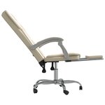 vidaXL Fauteuil inclinable de bureau Crème Similicuir