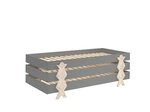 Lit Modulo Smiley Gris Empilable 90x200 L 203 6 x Lg 93 8 x H 27 5 cm
