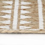 Vidaxl tapis fait à la main jute avec imprimé blanc 150 cm