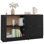 vidaXL Buffets 2 Pièces Noir 60x30x70 cm Bois d'ingénierie